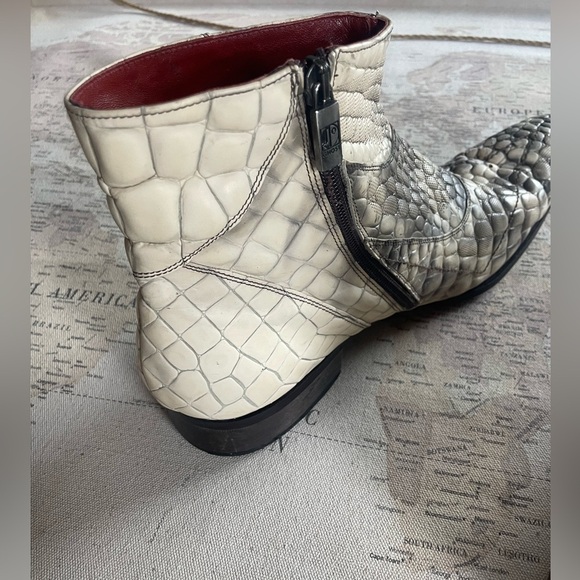 Jo Ghost Croc Print Leather Ankle Boots Size 46 | 12 US - Picture 5 of 16